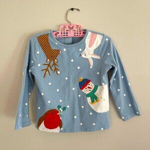 MINI BODEN girls Winter Theme Long Sleeve Top (3-4 Y)
